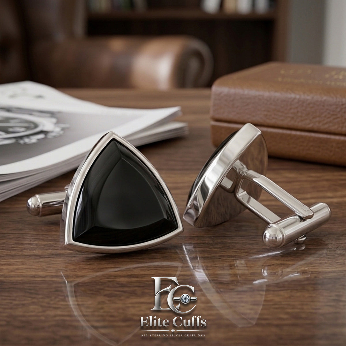 triangle-silver-cufflinks-for-men