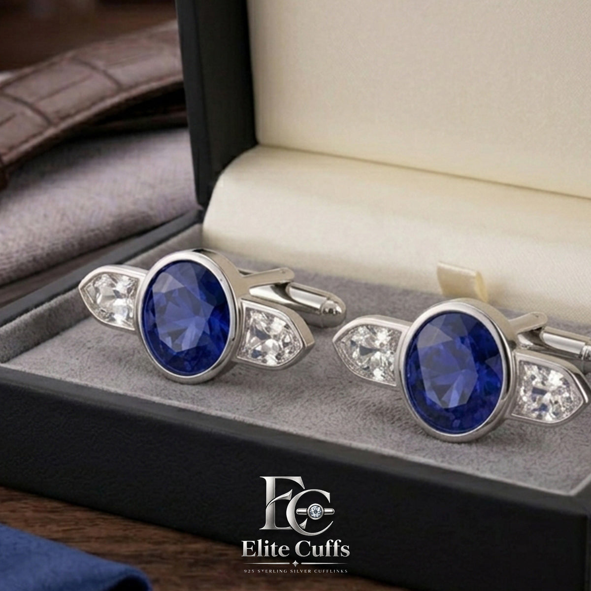 blue-sapphire-and-moissanite-cufflinks