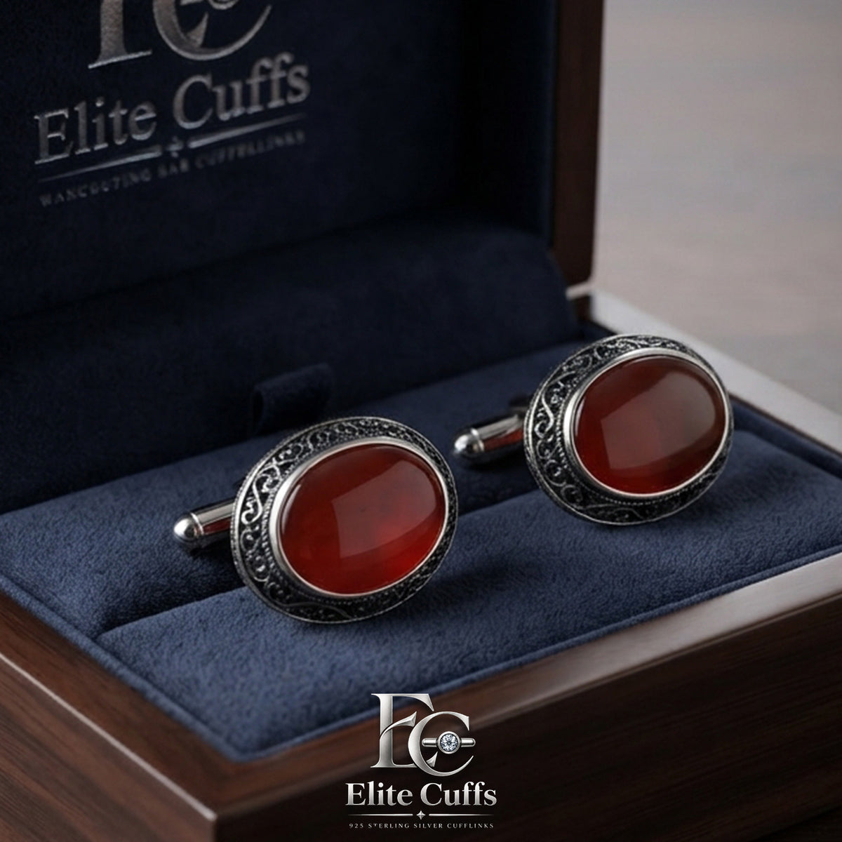 luxury-red-agate-cufflinks