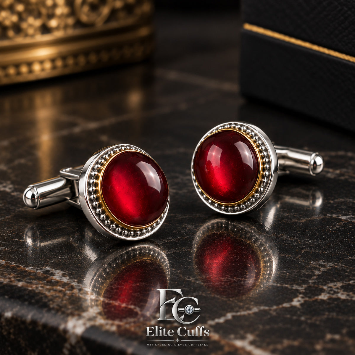 men's -ruby-cufflinks