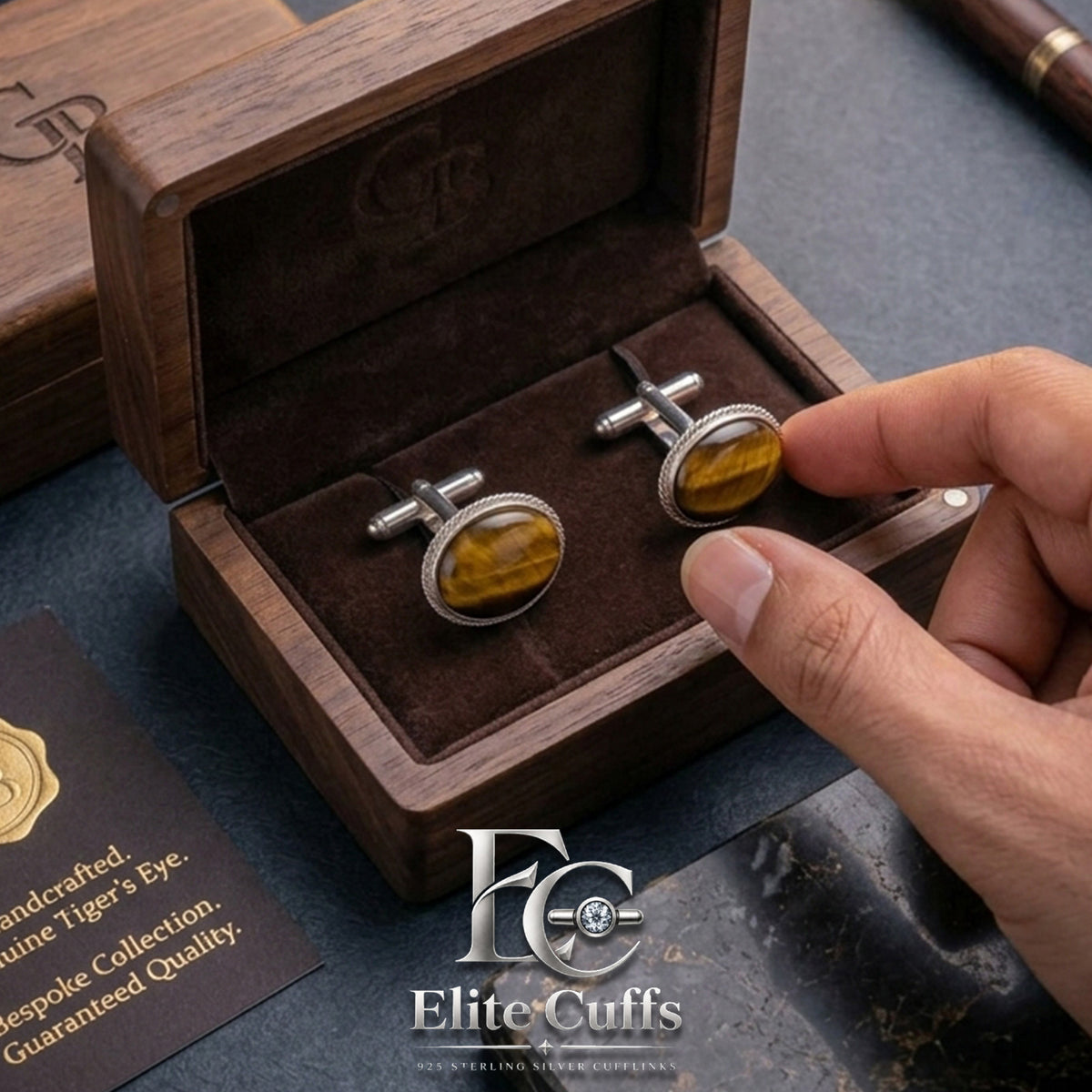 stylish-tiger-eye-cufflinks